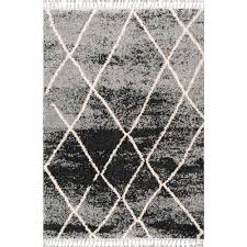 Black And White Diamond Pattern Rug Nuloom Shannon Moroccan Tassel Shag Black 7 Ft 10 In X 10 Ft Area Rug Products In 2019 Rugs Affordable Area Rugs Colorful Rugs