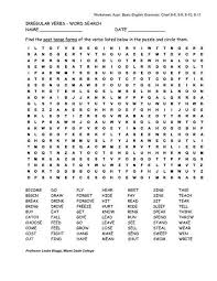 Hard Printable Word Searches For Adults Irregular Verbs Word Search Name Date Find The Past Tense Forms Verb Words Irregular Verbs Word Seach