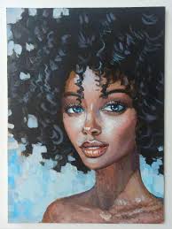 Curly Hair Woman Painting