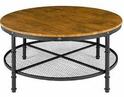 If you need more table space look at our nesting and stacked tables. Round Wood Coffee Table Open Shelf Books Storage Rustic Look Sturdy Steel Frame Ebay