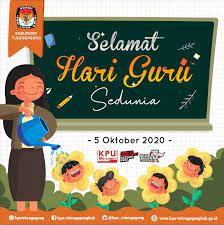 Perhelatan hari guru sedunia 2019 secara resmi akan digelar hari senin (7/10/2019) di unesco headquarters, paris. Selamat Hari Guru Sedunia Kpu Tulungagung