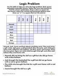 Worksheets Logic Problem Math Logic Puzzles Logic Problems Logic Math