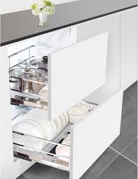 Pull out drawers can also be retrofitted to your furniture, including bookcases, hutches, armoires, and entertainment centers. China Reasonable Price Kitchen Organizer Cabinet Storage Soft Sliding Pull Out Three Sides Basket China Pull Out Baskets And Stove Basket Price