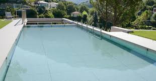 Piscine En Carrelage Avec Un Fond Mobile Piscines Carre Bleu
