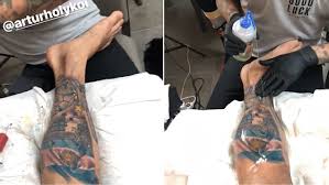 See more ideas about tattoos, maria tattoo, sleeve tattoos. Angel Di Maria Puts My History On My Skin With New Leg Tattoo Daily Mail Online