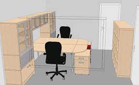 One way to combat audible distractions is to consider zoning out your office. T Shape 2 Home Office Layout Office Layout Ideas Office Layout