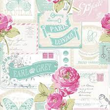 Floral Wallpaper Rose Postcard Muriva Floral Wallpaper White Wallpaper Postcard