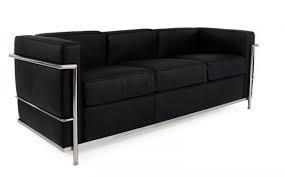 Enhance your home theatre experience with the sophie 3 seater recliner lounge. Corbusier 3 Seat Sofa In Black Designer Furniture Ltd