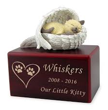 An engraved name plate is included with your purchase. Hamilton Collection Siamese Cat Figurine Cherry Wood Mdf Cremation Urn