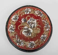 I found a beautiful piece of upholstery fabric that i felt would. Round Beaded Antique Foot Stool English Antique Stools