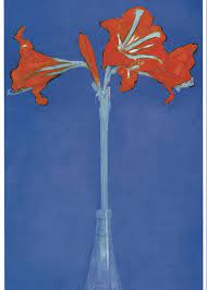 His work attained a level of abstraction far beyond that of even his most. Amaryllis In A Flask In Front Of A Blue Background Painting By Piet Mondrian