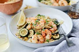 Grill, turning occasionally, until the shrimp is opaque throughout and the zucchini is just tender, 4 to 5 minutes. Sheet Pan Lemon Garlic Shrimp And Zucchini Simply Scratch