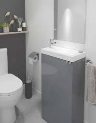 Baza Lavoar Suspendata Gri 43 6 Cm Garantie 10 Ani Goodhome Imandra In 2020 White Vanity Unit Small Toilet Room Small Downstairs Toilet