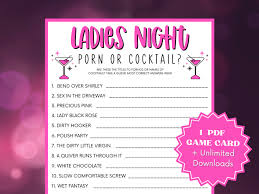 Ladies Night Porn or Cocktail Game, Ladies Night Out, Girls Night Out,  Ladies Night Game, Girls Weekend, Fun Adult Games, Party Trivia - Etsy