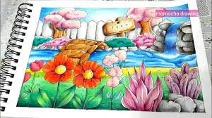 Taman Bunga Menggambar Mewarnai Dengan Pensil Warna Park Color Pencil Drawing Youtube Di 2020 Pensil Warna Lukisan Pensil Warna Pensil