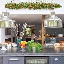 Modern Kitchen Extension With Christmas Garland Decoration Christmas Kitchen Decor Modern Kitchen Pictures Kitchen Design Decor