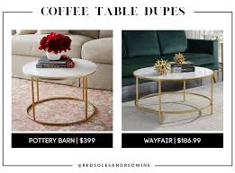 Colors for smart round marble top coffee table. Pottery Barn And West Elm Coffee Table Dupes For Less Than 200 Red Soles And Red Wine