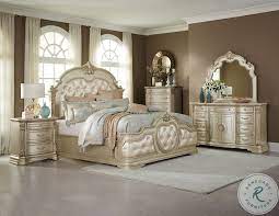 Antoinetta Champagne Upholstered Panel Bedroom Set Hoe 1919nc 1 Room Bedroom Sets Queen Bedroom Sets Bedroom Set