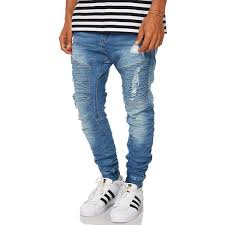 Super skinny and stylish, the black jeans with classic five pocket styling feature a button fastening and silver toned hardware. Nena And Pasadena Destroyer Mens Jogger Jean Blue 110 Liked On Polyvore Featuring Men S Fashion Men S Clothing Ripped Jeans Men Mens Outfits Mens Joggers