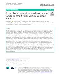 Pdf Protocol Of A Population Based Prospective Covid 19 Cohort Study Munich Germany Koco19