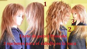 Cascada para el cabello medio: Corte De Pelo Largo En Capas Largas Y 3 Opciones De Corte En La Nuca Largo Mediano Corto Youtube