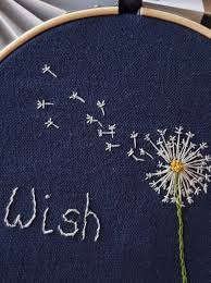 An embroidery transfer pattern book with inspirational quotes and woodland designs. Dandelion Wish Embroidery On Linen Inspirational Quote Etsy Sewing Embroidery Designs Embroidery Patterns Embroidery Techniques