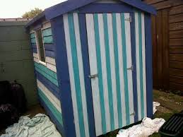 It may sound obvious, but make sure you choose a paint or stain that's suitable for exterior use and that you buy enough to. How To Paint A Wooden Shed And A Concrete Wall In The Garden Dengarden