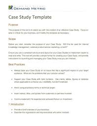 Case Study Format Case Study Format Case Study Template Case Study