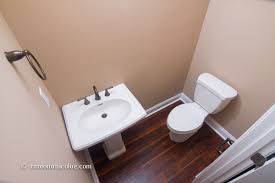 Plywood is made by gluing alternating layers of wood veneer. Can I Install Laminate Under A Bathroom Toilet And Sink