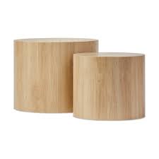 Round umbrella side table with tile tabletop tile. Set Of 2 Oak Look Tables Kmart