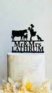 Farm Wedding Cake Topper, Country Mr and Mrs Cake Topper, Cowboy Wedding  Cake Topper, Cow Wedding Cake Topper, Wedding With Dogs Topper 1559