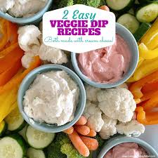 This dip recipe combines cannellini beans with greek yogurt which helps keep it lower in calories and fat than traditional dip recipes. 2 Easy Veggie Dip Recipes With Cream Cheese Vegetable Dip