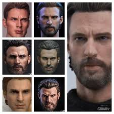 1/6 Scale Captian America Steve Steve Rogers Chris Evan Head Collection