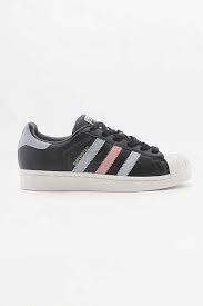Adidas Black And White Striped Shoes Adidas Originals Superstar Black With Blue And Pink Stripes Trainers Striped Trainers Adidas Superstar Pink Adidas Originals Superstar