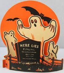 Vintage Halloween 3d Table Decoration Printed Cardboard Beistle Here Lies Halloween Collector Com Vintage Halloween Vintage Halloween Decorations Retro Halloween