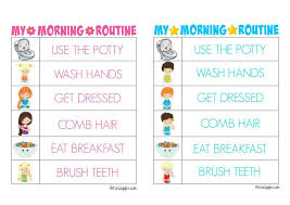 Printable Morning Routine Charts Morning Routine Chart