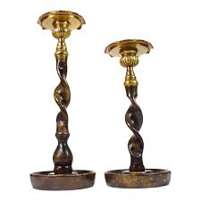 Candles 4 less offers quality pillar candles and holders at a fraction of the cost. Vintage Tall Twisted Base Bronze Candlestick Pillar Candle Holders Set Of 2 Chairish