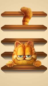 Huruf alfabet inggris, huruf lucu, alfabet dengan ilustrasi. Garfield Shelves Iphone 5 Wallpaper Kartun Wallpaper Lucu Hewan Lucu