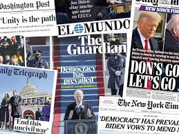 From elections to pandemics and the politics in between, read the latest in breaking world news and updates. Democracy Has Prevailed Front Pages Across World Hail Joe Biden S Inauguration Biden Inauguration The Guardian