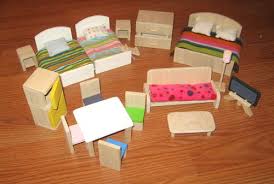 Blue Dinosaurs Sewing Diy Dollhouse Furniture Mini Doll House Barbie Doll House