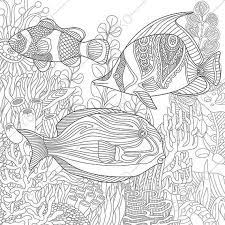 Coloring Pages For Adults Digital Coloring Pages Underwater Etsy Coloring Books Fish Coloring Page Coloring Pages