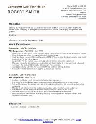 Computer Lab Technician Resume Samples Qwikresume