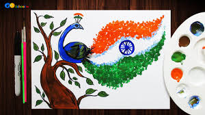 Drawing Of Peacock With Flag Republic Day Drawing Competition Ideas For School Students Youtube