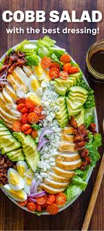 Cobb Salad Recipe With The Best Cobb Salad Dressing Cobb Salad Recipe Best Salad Recipes Cobb Salad Dressing