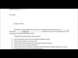 Kali ini admin menulis contoh surat lamaran kerja ke kantor desa. Contoh Surat Lamaran Kerja Perangkat Desa Saja Youtube