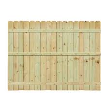6 Ft H X 8 Ft W Pressure Treated Pine Dog Ear Fence Panel 158083 The Home Depot Dog Ear Fence Fence Panels Wooden Fence Panels