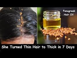 Coconut oil may be easier to use if you warm it before applying it to your hair. Apply Fenugreek Oil Daily Turn Thin Hair To Thick Hair In 30 Days Double Hair Growth Long Hai Fenugreek For Hair Hair Remedies For Growth Hair Oil Recipe