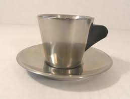 Ikea Small Espresso Cup And Plate Stainless Steel Set Of 2 Coffee Mug Rare Espresso Cups Coffee Mugs Mugs