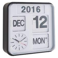 Flap White Small Analogue Year Wall Clock Wall Clock Display Wall Clock Kitchen Wall Clocks