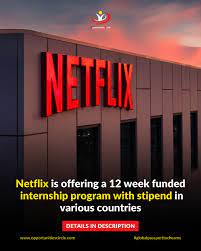 Netflix Internship Program 2026 Apply here: https://tinyurl.com/4vfxspne Benefits: • Competitive monthly stipend. • Hands-on experience at Netflix. • Mentorship from industry experts. • Career development and networking opportunities. Credit to ...
